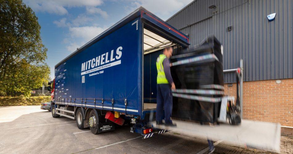 Mitchells driver delivering palletised freight